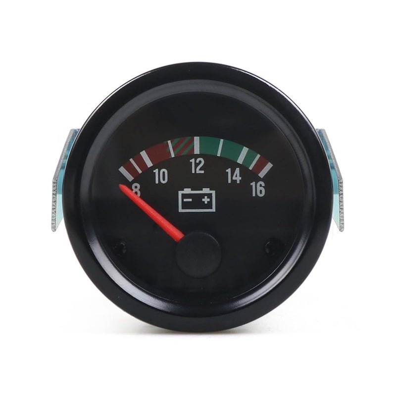 Dyno Racing 2" 52mm Electronic Car Voltmeter Pointer Volt Gauge Voltage Meter Yellow Light Car Meter Read 8-16V - Image 1